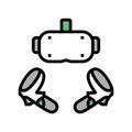 vr headset color icon vector illustration