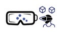 VR Headset with Digital Interaction, Metaverse, vector design Generative AI Royalty Free Stock Photo