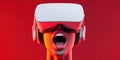 VR headset emitting sci fi holograms, exploring futuristic technology