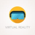 VR headset icon. Virtual reality glass. Flat style design.