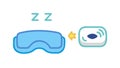 VR Headset with Sleep Mode and Digital Content, vector design Generative AI Royalty Free Stock Photo