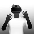 VR Headset User Silhouette Front Image Royalty Free Stock Photo