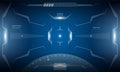 VR HUD futuristic interface cyberpunk screen design. Sci-fi virtual reality simulator technology view head up display