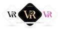 VR initial letter and graphic name, V and R Monogram, for Wedding couple logo, logo company and icon business Royalty Free Stock Photo