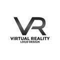 VR letter Logo vector, Virtual Reality design template silhouette