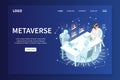 Vr Metaverse Isometric Web Site Banner Royalty Free Stock Photo