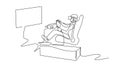 VR motion chair, racing simulator continuous one line drawing