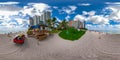 360 vr photo Sunny Isles Beach lifeguard tower and ocean rescue truck Royalty Free Stock Photo