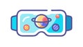 VR Planetary View, Virtual Reality Cosmos, vector design Generative AI Royalty Free Stock Photo