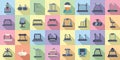Vr platform icons set flat vector. Augmented reality