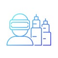 VR for project planning gradient linear vector icon