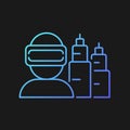 VR for project planning gradient vector icon for dark theme