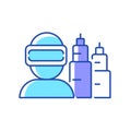 VR for project planning RGB color icon