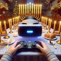 A VR simulation that allows users to experience Hanukkah traditi Royalty Free Stock Photo