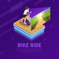 VR Stationary Bike Isometric Composition