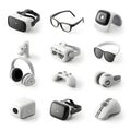 VR Technology Components Laid Out from High-Angle Perspective Showcasing Advanced Virtual Reality Gear Royalty Free Stock Photo