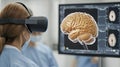 Neurosurgeon Using VR for Brain Surgery Simulation Royalty Free Stock Photo