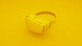 VR virtual reality glasses on yellow background. 3D illustration