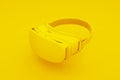 VR virtual reality glasses on yellow background. 3D illustration