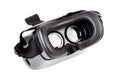 VR, virtual reality headset goggles lenses visible light reflections, object isolated on white, cut out back view angle, comfy Royalty Free Stock Photo