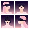 Vr world. Virtual reality glasses. Vector illustration