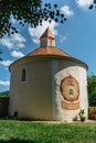 Vranov nad Dyji, Czech Republic - August 7, 2021.Rural Chapel of St. Andrew with religious paintings. Small church and old