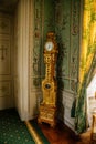 Vranov nad dyji, Southern Moravia, Czech Republic, 03 July 2021: Castle interior, baroque wooden carved furniture, green guest