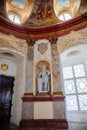 Vranov nad dyji, Southern Moravia, Czech Republic, 03 July 2021: Castle interior of monumental baroque Hall of Ancestors with
