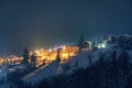 Vrata village, Rhodope mountain, Bulgaria. Winter snowy landscape Royalty Free Stock Photo