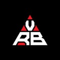VRB triangle letter logo design with triangle shape. VRB triangle logo design monogram. VRB triangle vector logo template with red