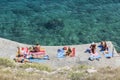 Beach at Vrbnik, island Krk, Adriatic sea Royalty Free Stock Photo
