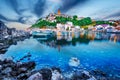 Vrbnik, Croatia - Beautiful village of Krk Island, Adriatic Sea landscape Royalty Free Stock Photo