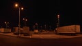 Vrbova Lhota, Czech republic - November 17, 2018: camions on parking lot of OMV filling station at night in day 29th anniversary