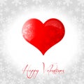 vred alentine's heart with snowflakes Royalty Free Stock Photo