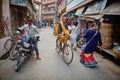 Vrindavan, 22 October 2016: People on the street, in Vrindavan,