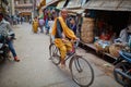 Vrindavan, 22 October 2016: People on the street, in Vrindavan,