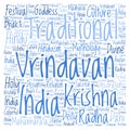 Vrindavan in square shape word cloud.