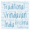 Vrindavan in square shape word cloud.
