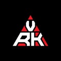 VRK triangle letter logo design with triangle shape. VRK triangle logo design monogram. VRK triangle vector logo template with red Royalty Free Stock Photo