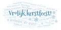 Vrolijk kerstfeest word cloud - Merry Christmas on Holland or Dutch language and other different languages Royalty Free Stock Photo