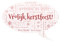 Vrolijk kerstfeest word cloud - Merry Christmas on Holland or Dutch language and other different languages Royalty Free Stock Photo