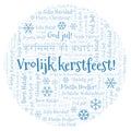 Vrolijk kerstfeest word cloud - Merry Christmas on Holland or Dutch language and other different languages Royalty Free Stock Photo