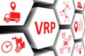 VRP concept cell background 3d Royalty Free Stock Photo