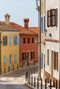 On the streets in the old part of Vrsar town in Istia, Croatia Royalty Free Stock Photo