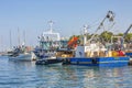 VRSAR, CROATIA - August 11th, 2019: Fishermen boats in the port Royalty Free Stock Photo