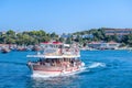 8. 28. 2012. Vrsar Croatia. A wonderful boat for excursions carries people on a tour from the port of Vrsar