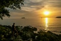 Vrsar - A girl enjoying the sunset by the beach