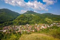 Vrsatec mountain over the Cerveny Kamen village Royalty Free Stock Photo