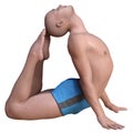 Vrschikasana pose bald man isolated