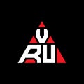 VRU triangle letter logo design with triangle shape. VRU triangle logo design monogram. VRU triangle vector logo template with red Royalty Free Stock Photo